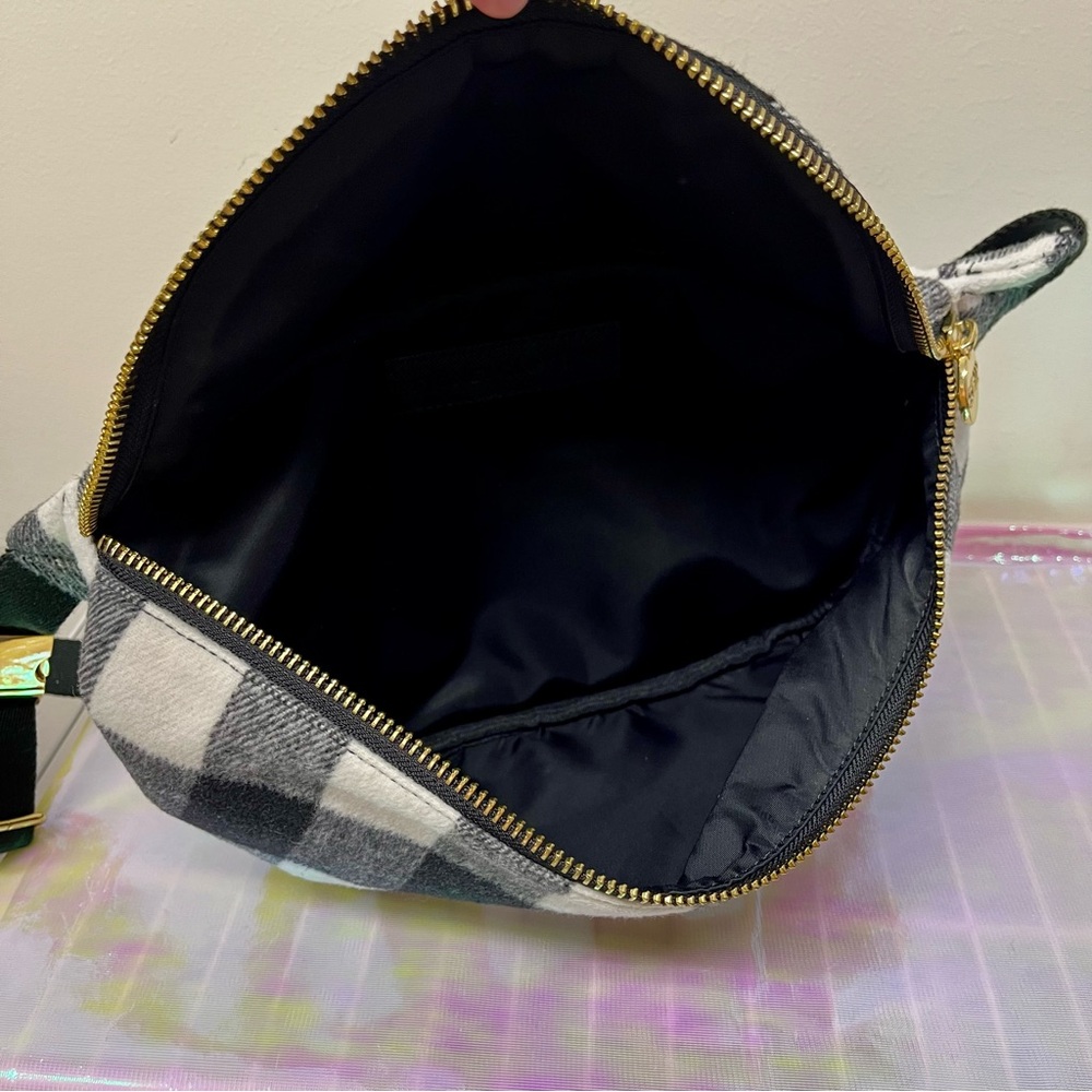 Stoney Clover Lane Black and White Checkered Crossbody Bag - Picture 5 of 8